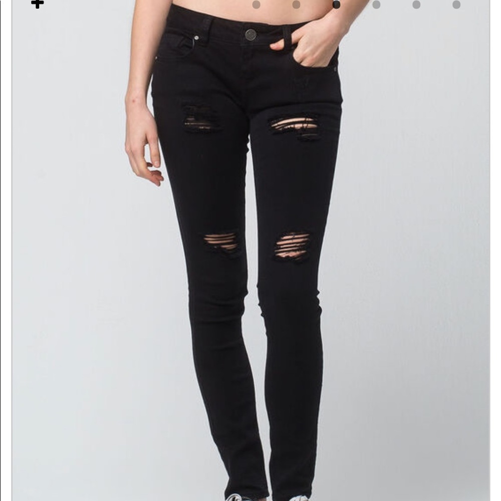RSQ Ibiza ripped black skinny jeans